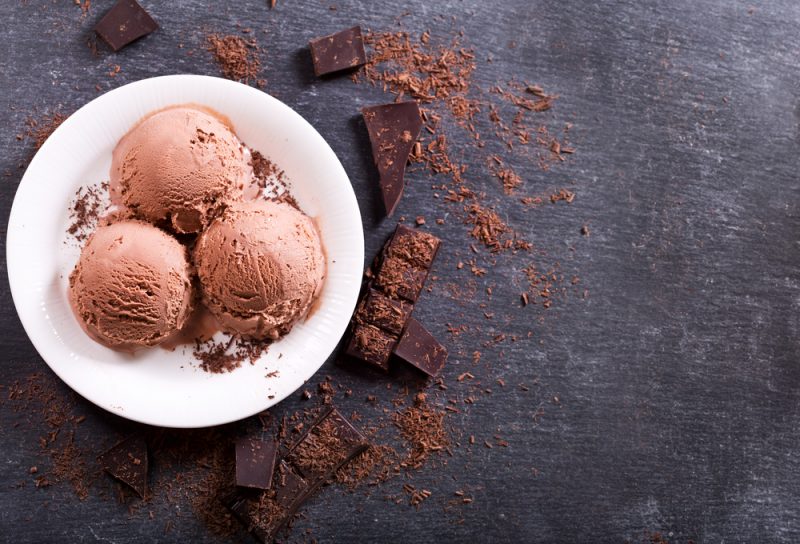 Мороженое с вишней и шоколадом