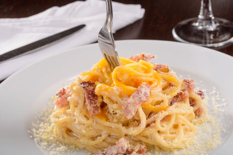 Спагетти с сыром и беконом, рецепт с фото