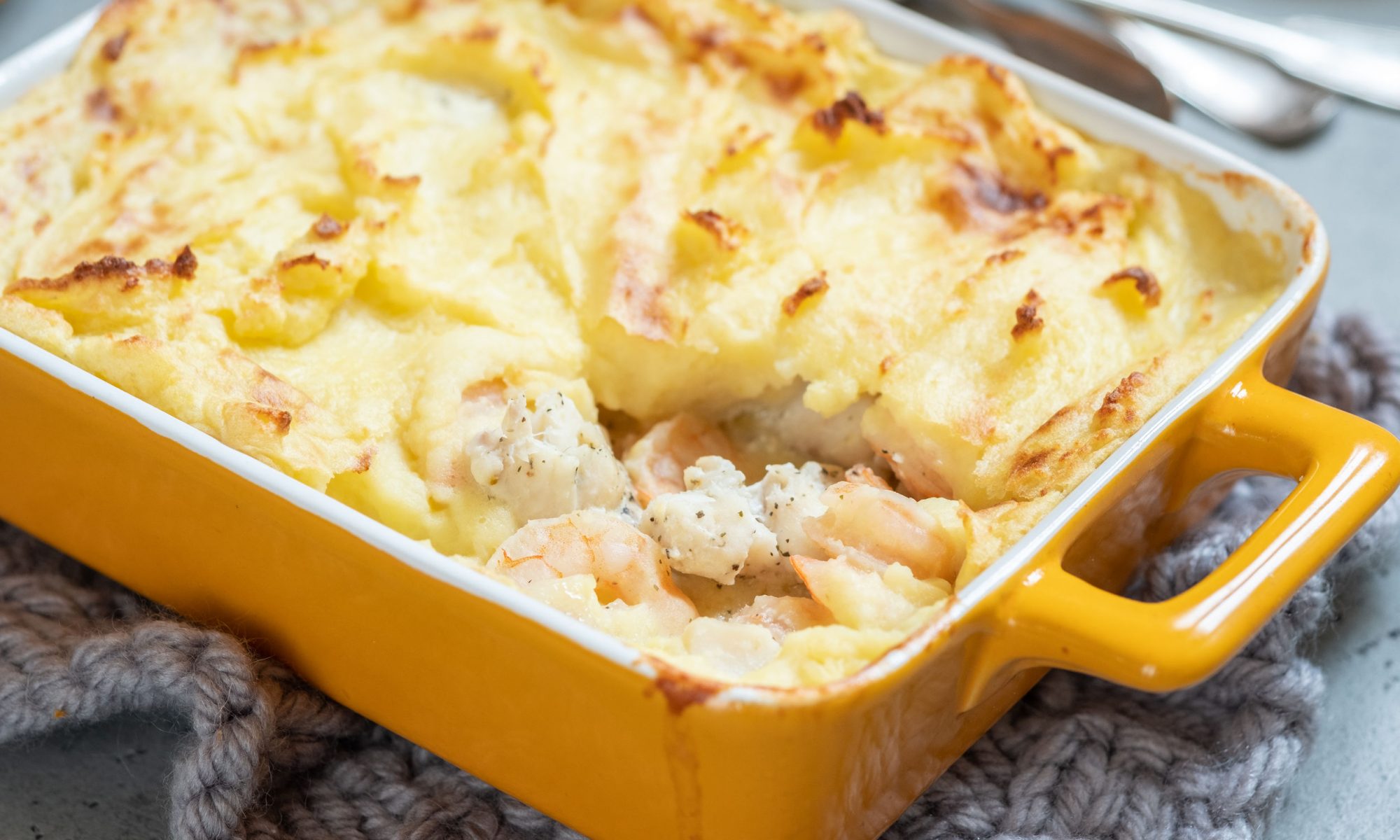Гратен с бурратой и картофелем