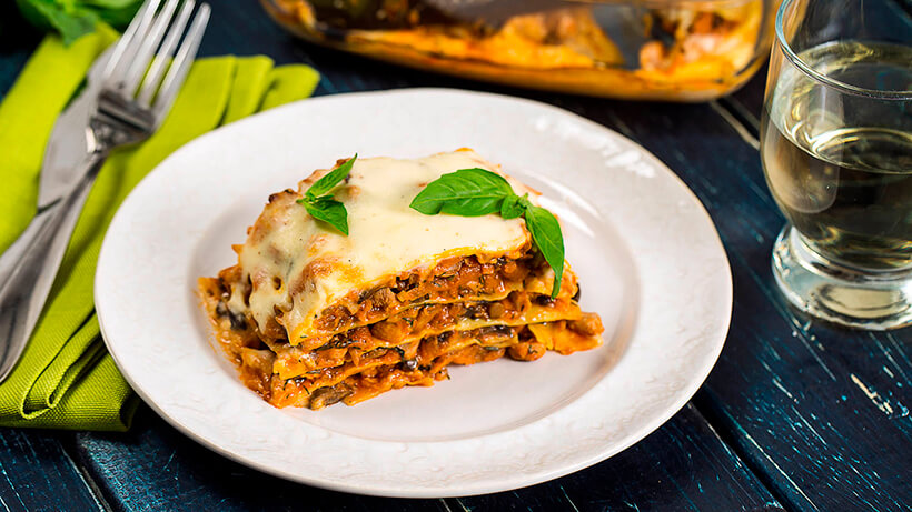 Лазанья с баклажанами и горгонзолой