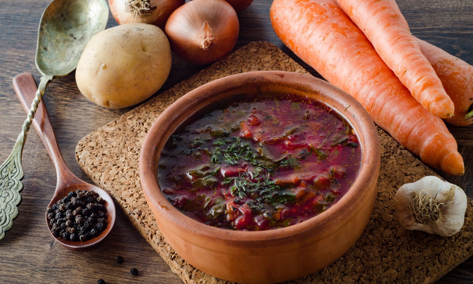 Борщ с говядиной и свежей капустой