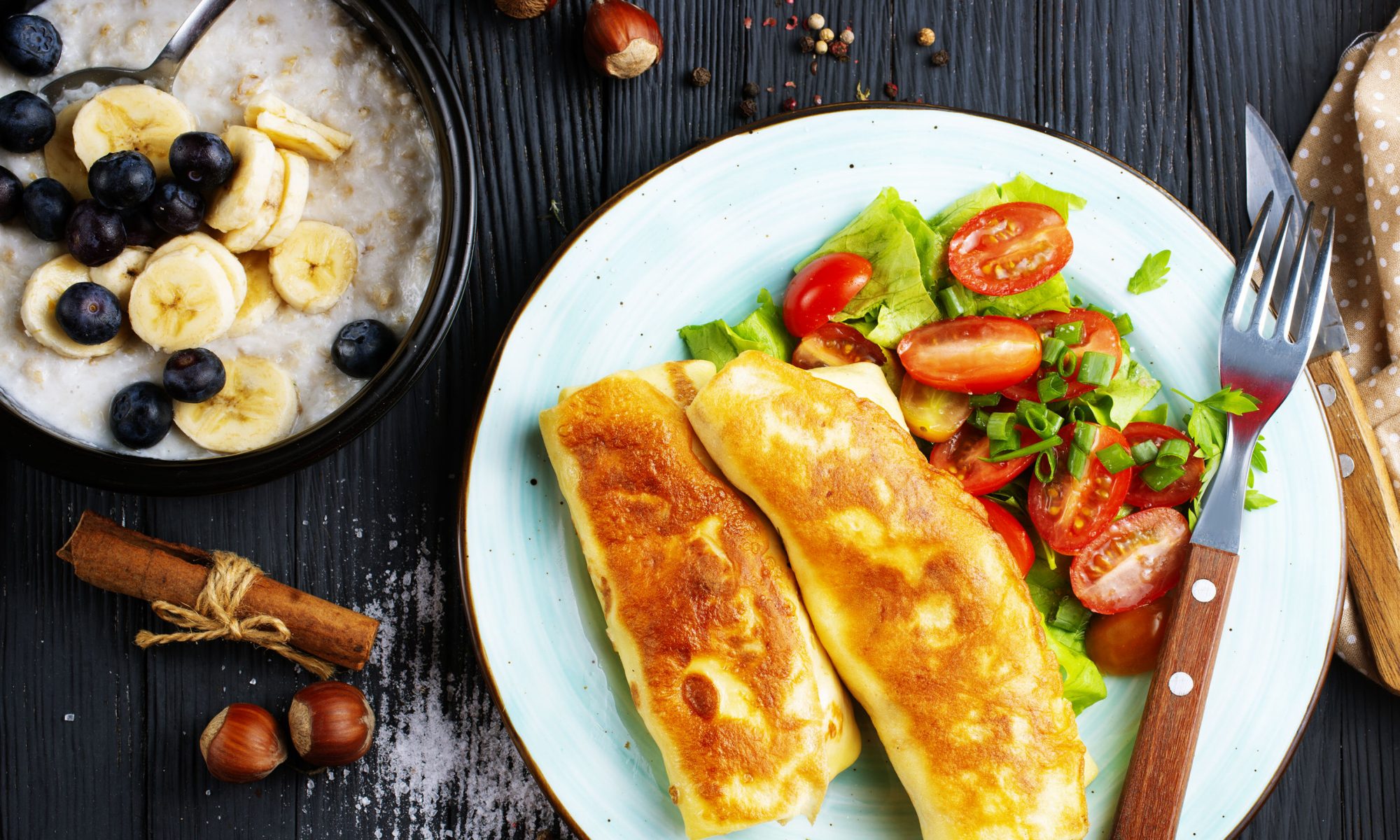 Блины фаршированные мясом и рисом