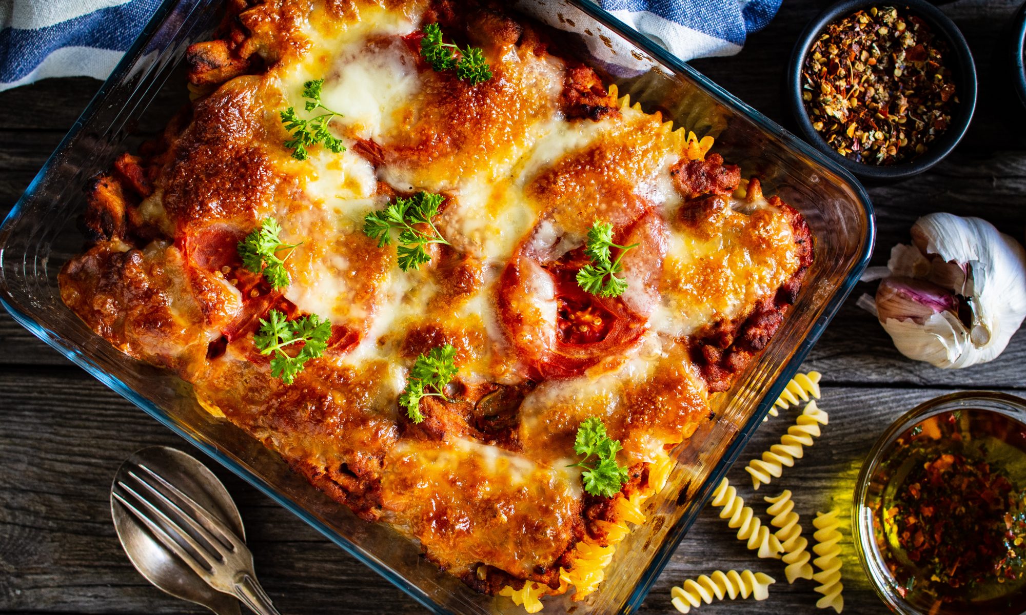Макароны с куриным фаршем