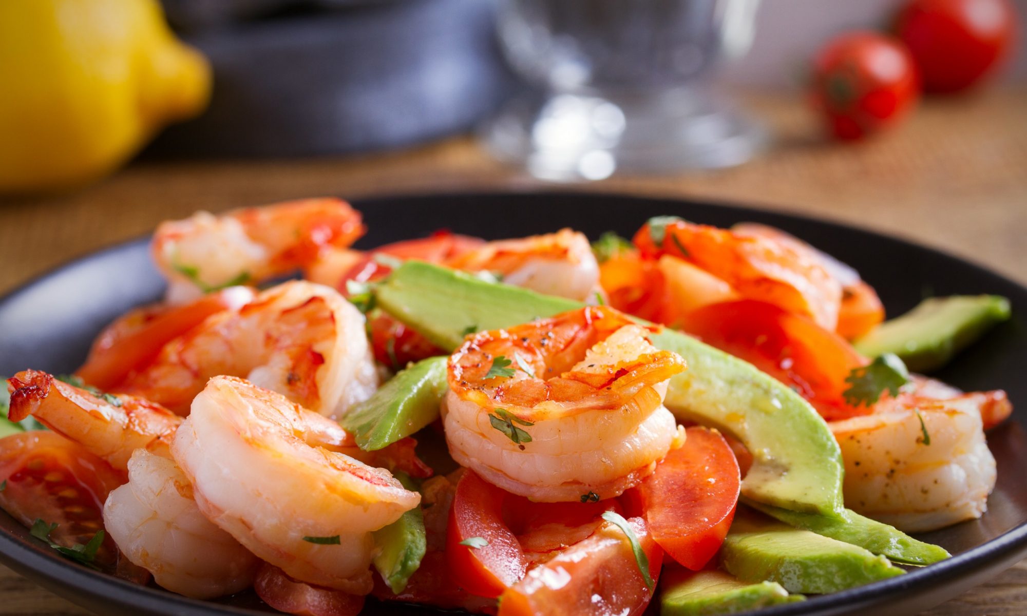 Салат из цитрусовых с креветками