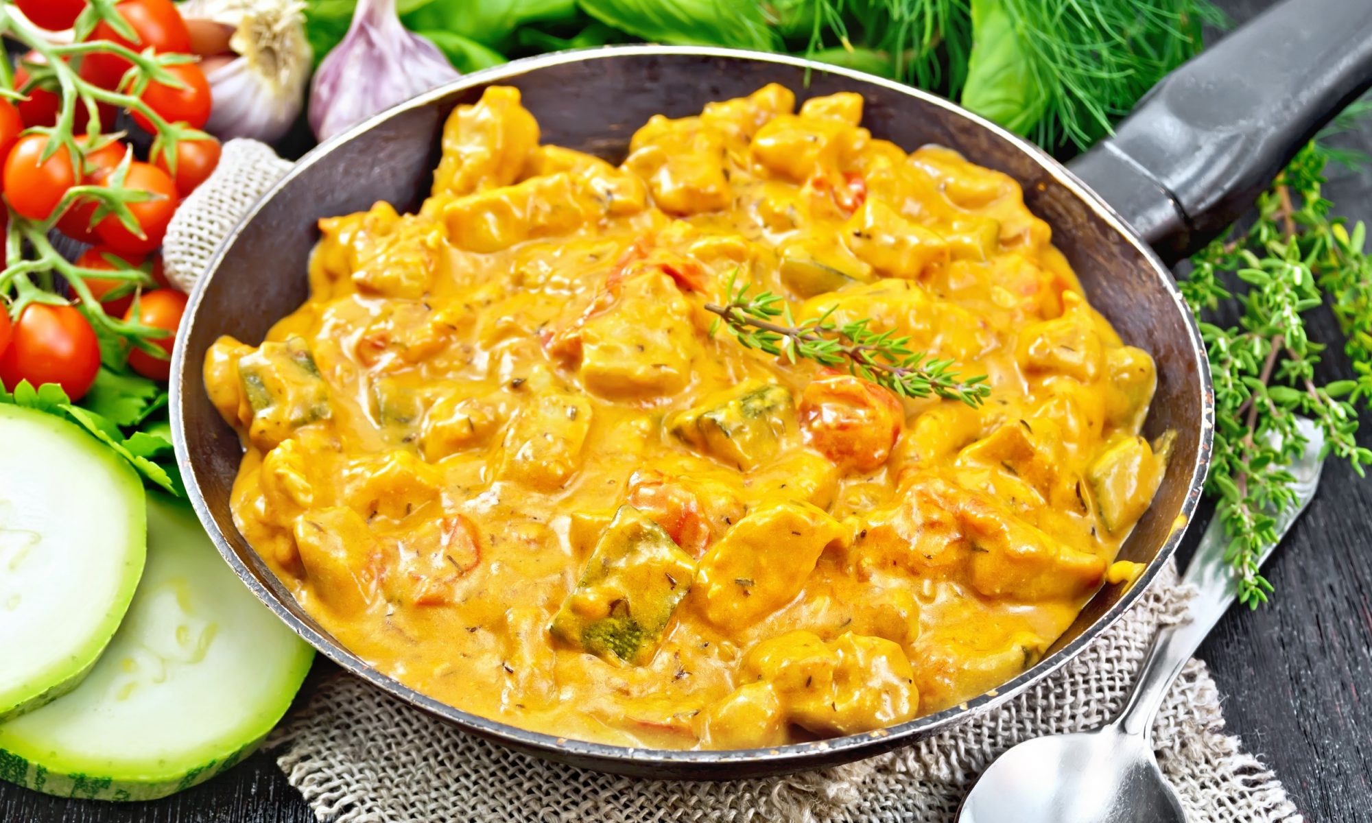 Кабачки в сметане с чесноком
