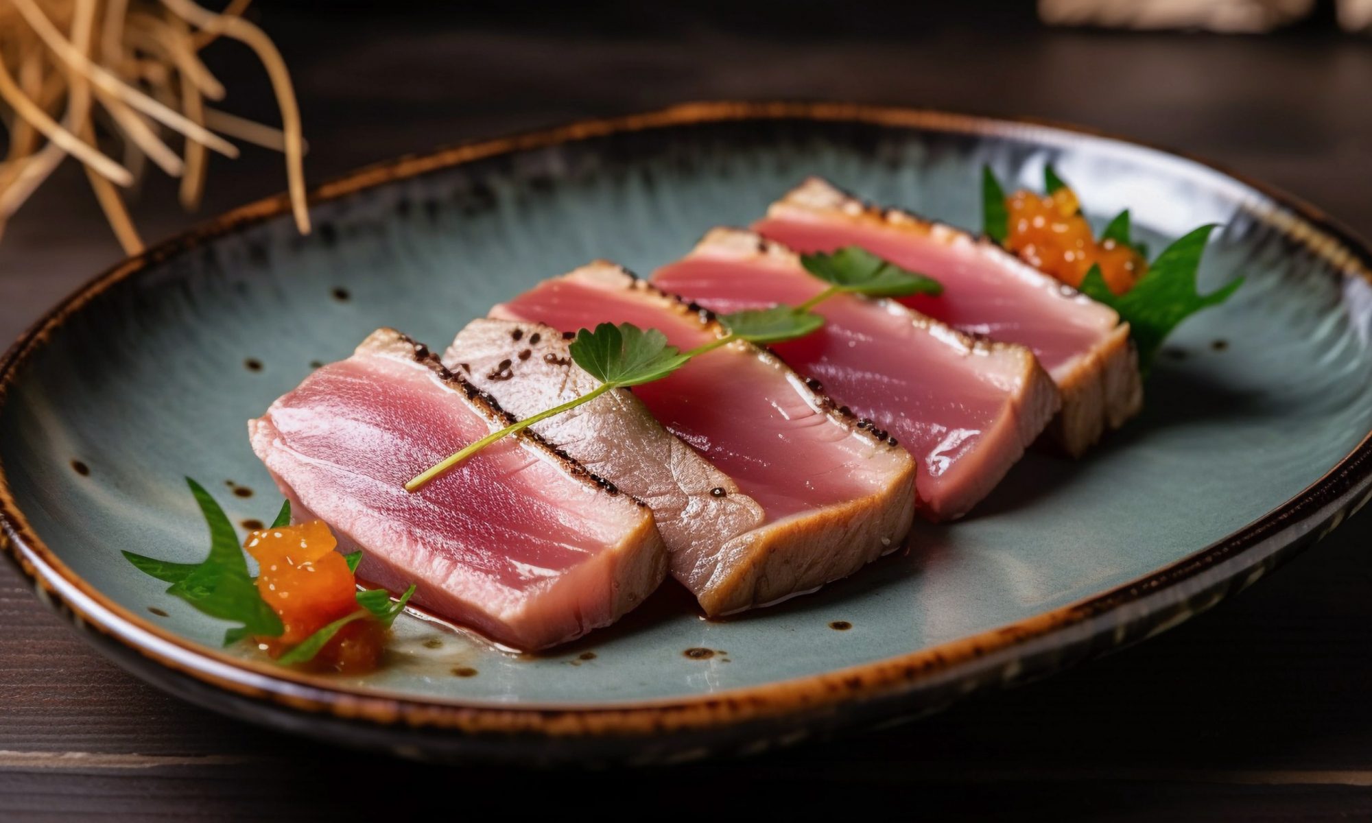 Стейки тунца с лимонным маслом и чёрным перцем