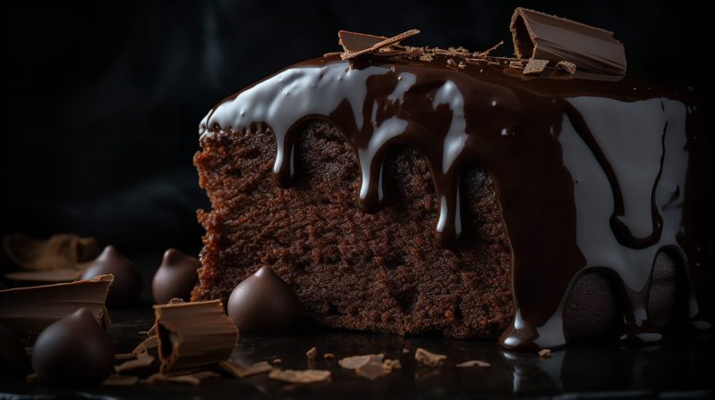 Шоколадные пирожные с творогом и вишней