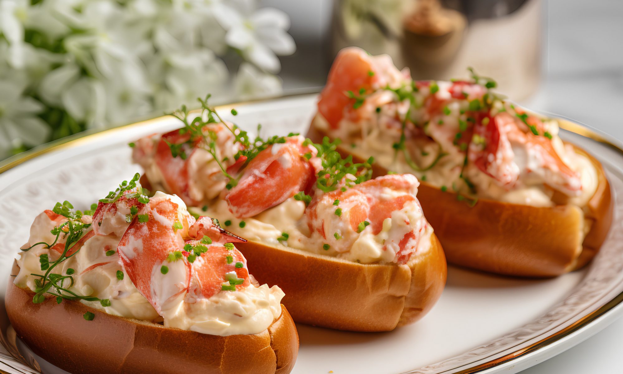 Эклеры с креветками, огурцами и майонезом